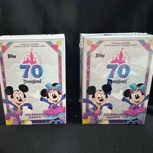 Rainbow Disneyland 70th Anniversary Cards - Pink and Purple